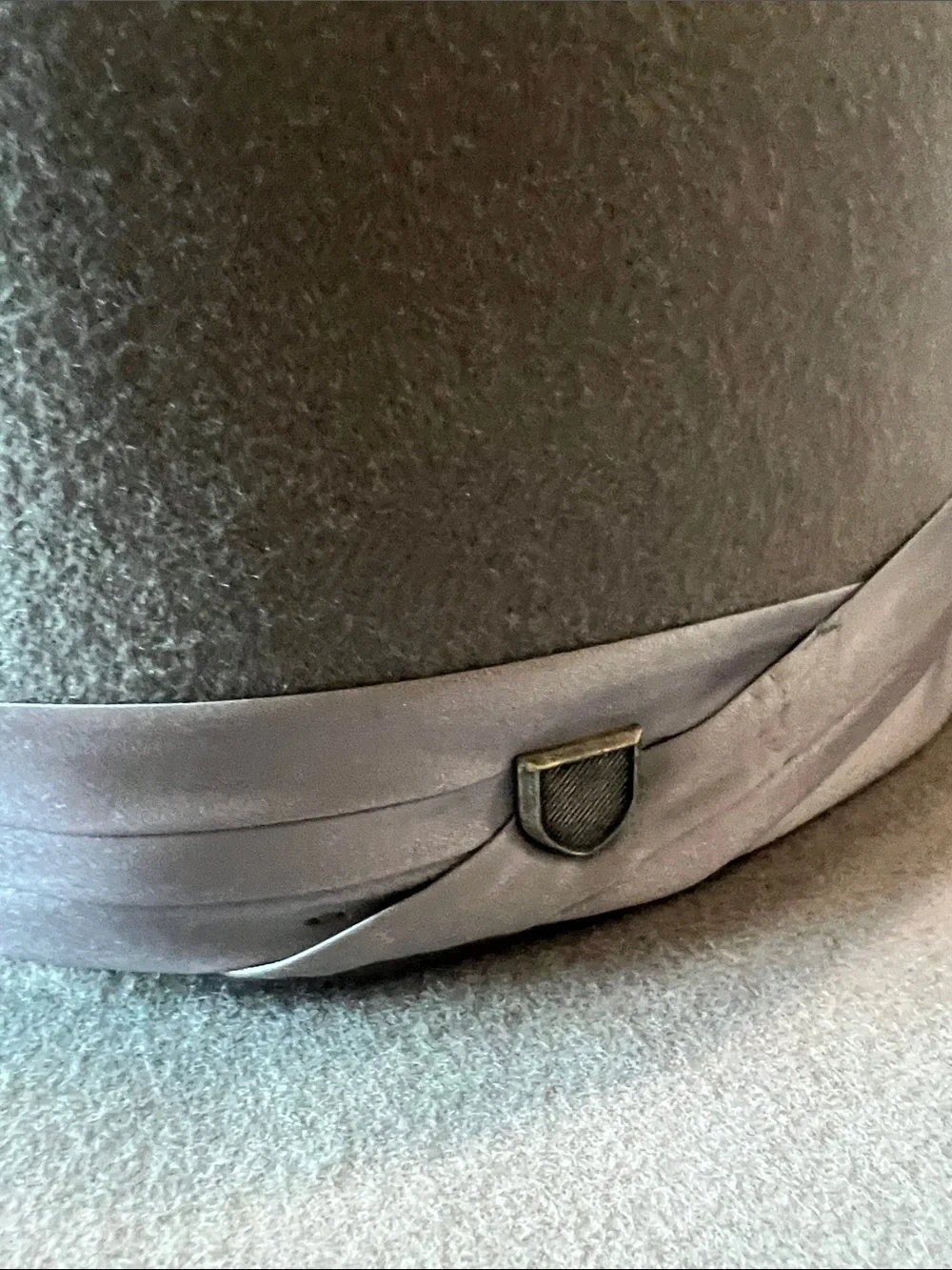 NWT Brixton Light Gray Wide-Brim Wool Felt Hat with Satin Band